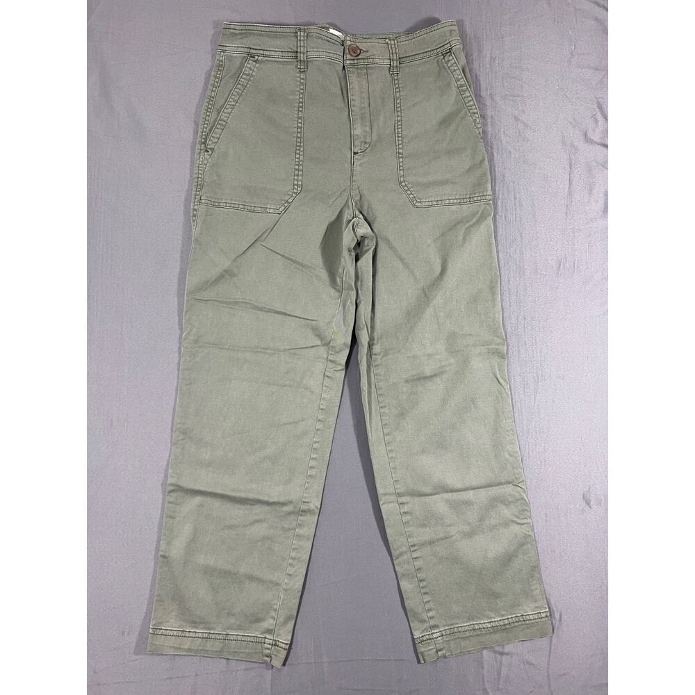 Gap Girlfriend Khaki Pants Womens Size 4 Green Stretch Casual Cotton